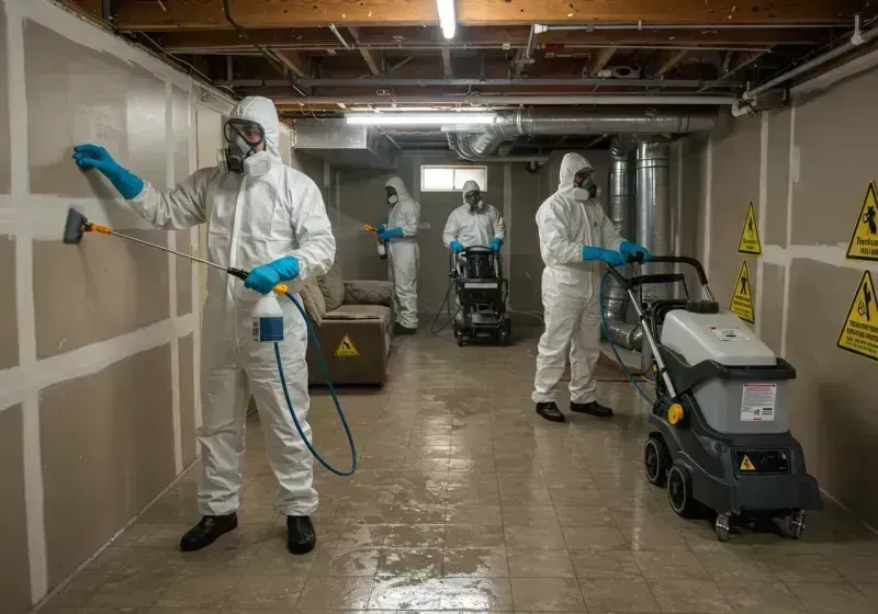 Basement Moisture Removal and Structural Drying process in Ocean Grove, MA